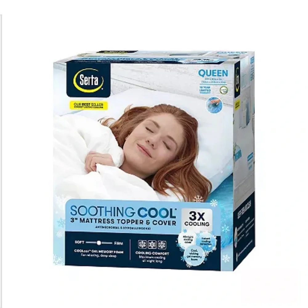 Serta® 3-inch Soothing Cool Gel Memory Foam Mattress Topper